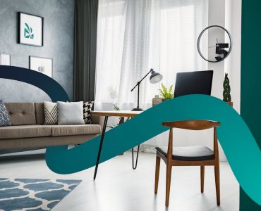 a living room with a couch and a chair