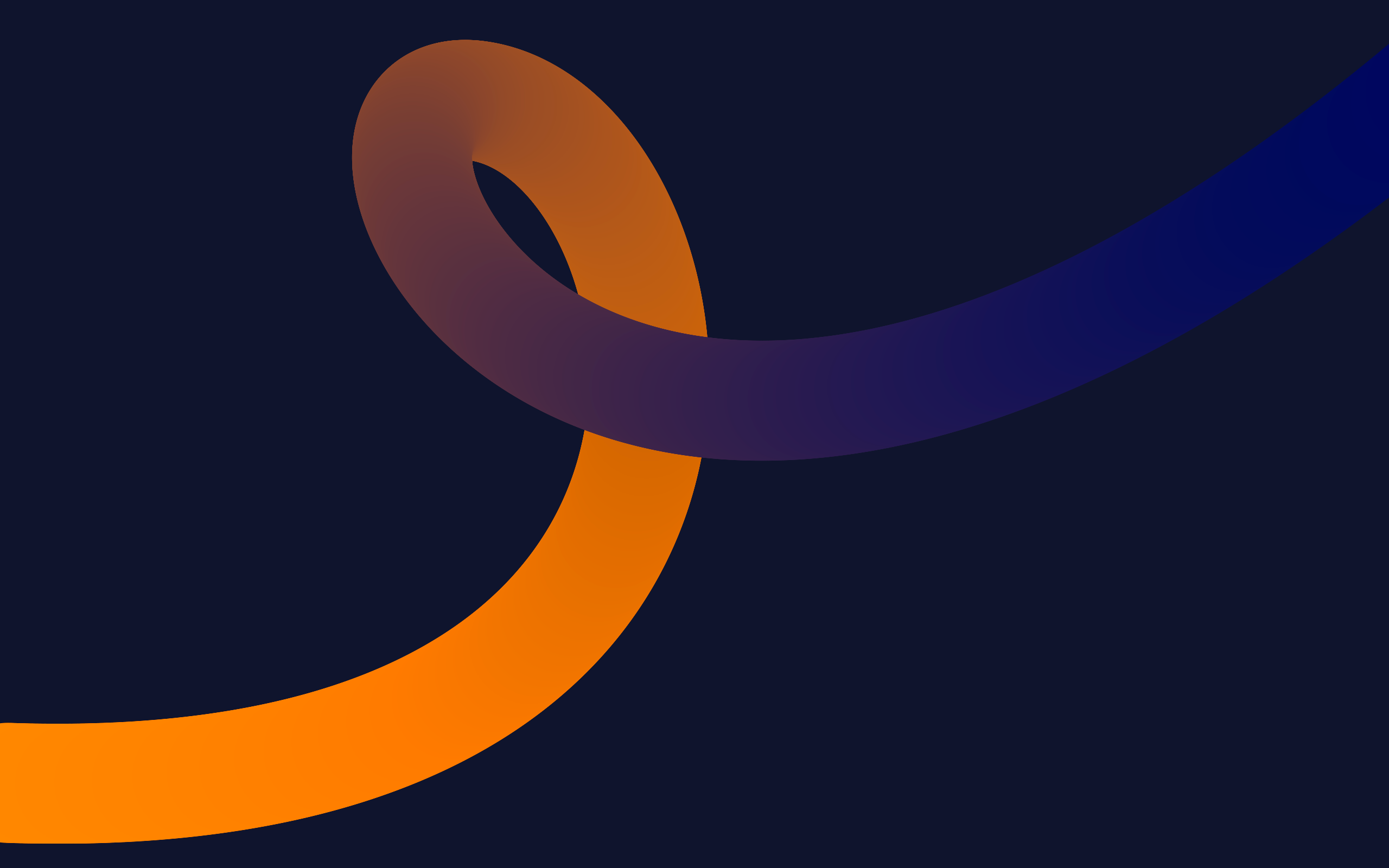 an orange and blue ribbon on a black background